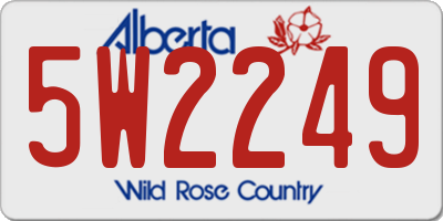 AB license plate 5W2249