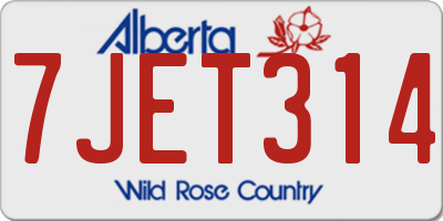 AB license plate 7JET314