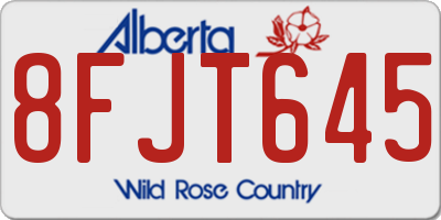 AB license plate 8FJT645