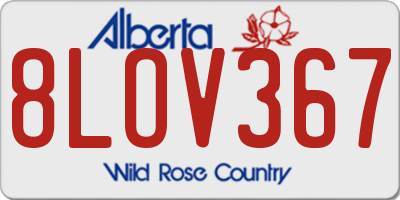 AB license plate 8LOV367