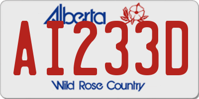 AB license plate AI233D