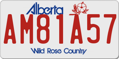 AB license plate AM81A57
