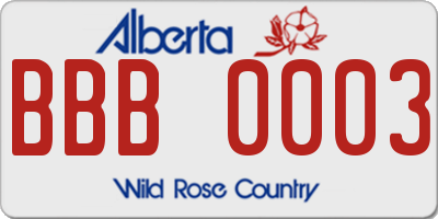 AB license plate BBB0003