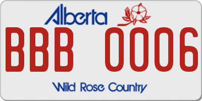 AB license plate BBB0006