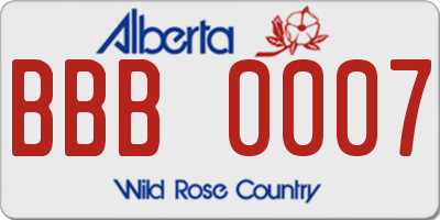 AB license plate BBB0007