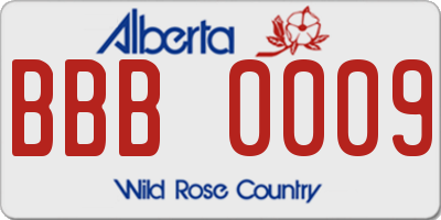 AB license plate BBB0009