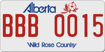 AB license plate BBB0015