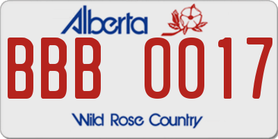 AB license plate BBB0017