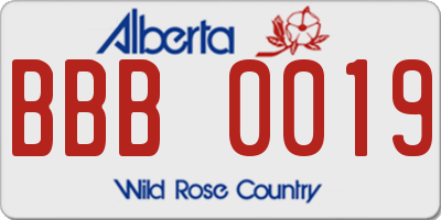 AB license plate BBB0019