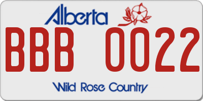AB license plate BBB0022