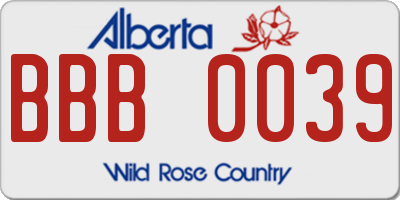 AB license plate BBB0039