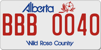 AB license plate BBB0040