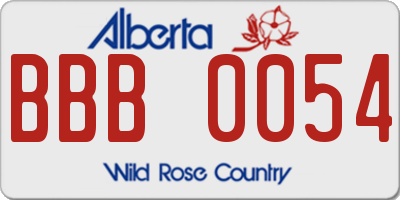 AB license plate BBB0054