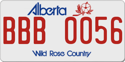 AB license plate BBB0056