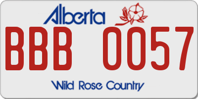AB license plate BBB0057