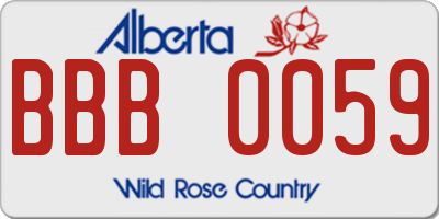 AB license plate BBB0059