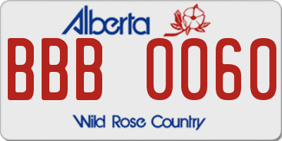 AB license plate BBB0060