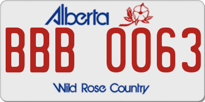 AB license plate BBB0063