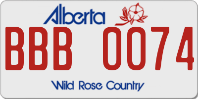 AB license plate BBB0074