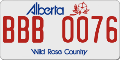 AB license plate BBB0076