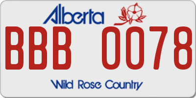 AB license plate BBB0078