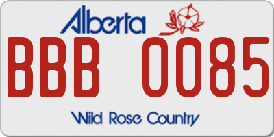 AB license plate BBB0085