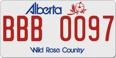AB license plate BBB0097