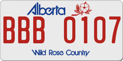 AB license plate BBB0107