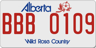 AB license plate BBB0109