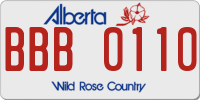 AB license plate BBB0110