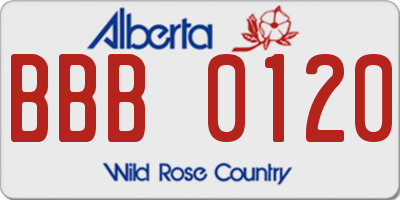 AB license plate BBB0120