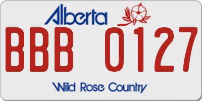 AB license plate BBB0127