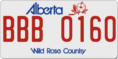 AB license plate BBB0160