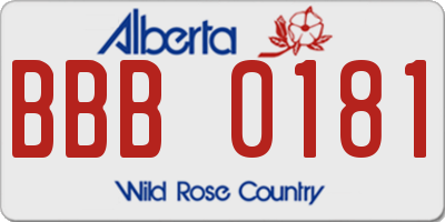 AB license plate BBB0181