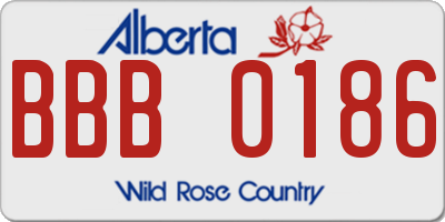 AB license plate BBB0186