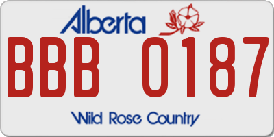 AB license plate BBB0187