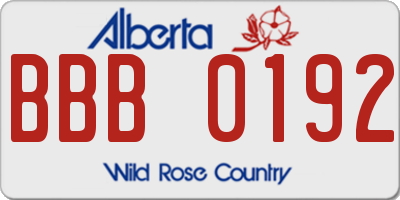 AB license plate BBB0192