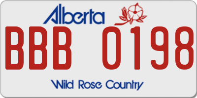 AB license plate BBB0198