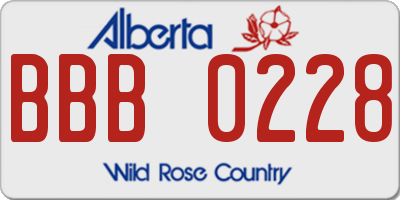 AB license plate BBB0228