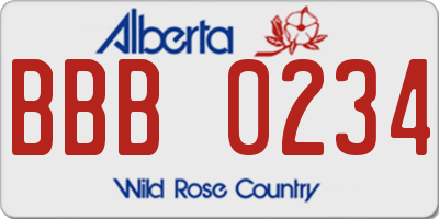 AB license plate BBB0234