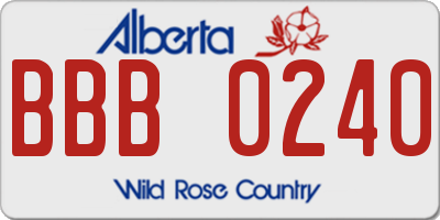 AB license plate BBB0240