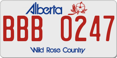 AB license plate BBB0247