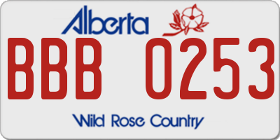 AB license plate BBB0253
