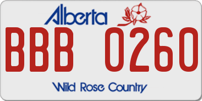 AB license plate BBB0260
