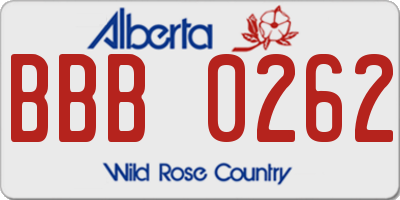 AB license plate BBB0262