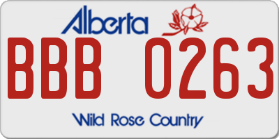 AB license plate BBB0263