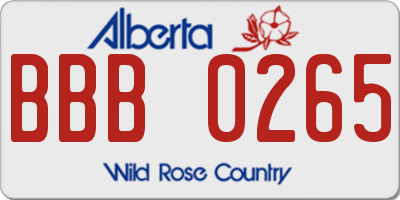 AB license plate BBB0265