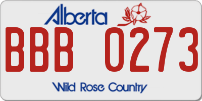 AB license plate BBB0273