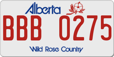 AB license plate BBB0275
