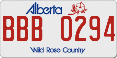 AB license plate BBB0294